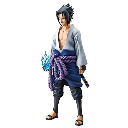 Anime Figuren, Sasuke Uchiwa Spielzeug Modell, Figur Puppen 27 CM Anime Heroes Figuren Charakter Action Puppe Realistische Cartoon Modell Ornamente für Schlafzimmer Bett Wohnzimmer, PVC, Mehrfarbig, S Cover