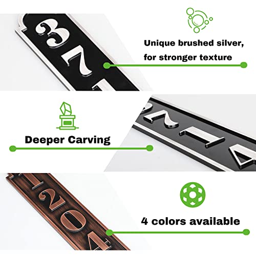 Custom Metal Address Plaque,Number Signs For House Wall Plaque, Street Name Address Sign,Modern House Numbers,Address Plaque Sign for House,Apartment,Office,Mailbox - Thumbnail 2