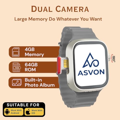 Image of GS29 5G /4G SIM Smartwatch, Android Calling Smart Watch with GPS, Fitness Tracker, App Support, Volte Calling, with SIM sLOTwith Pink Silicone & Magnetic Bands