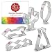 Tribal Cookie Cutter Set with Recipe Booklet - 5 piece - Feather, Teepee, Cactus, Chevron Pattern and Arrow - Ann Clark - USA Made Steel