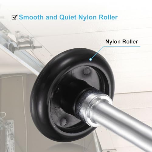 QUARKZMAN 2 Stück 1,8 Nylon Garagentorrollen für 2 Garagenbahn, 4,25 Standardrollen, Schwarz