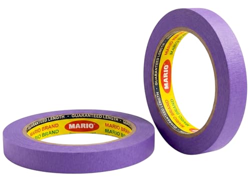 Image of Mario Purple Masking Tape - 20 Meter Length, 6mm Width - Fine Line Masking Tape for Precision Painting, Craft & Art Work - Clean Removal - Pack of 2 Rolls