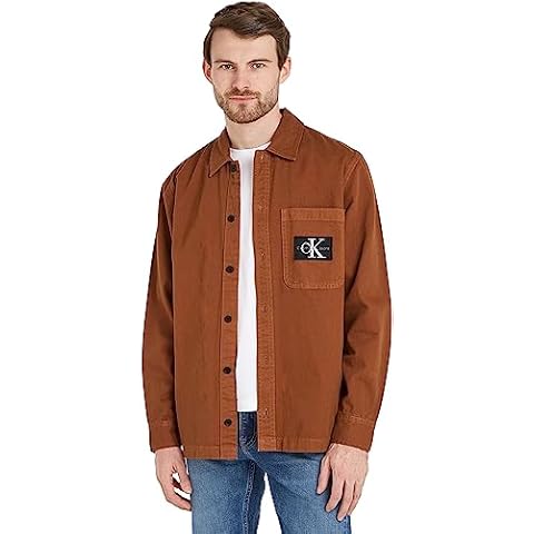 Calvin Klein Jeans Men's Utility Overshirt in Fudge Brown Cover