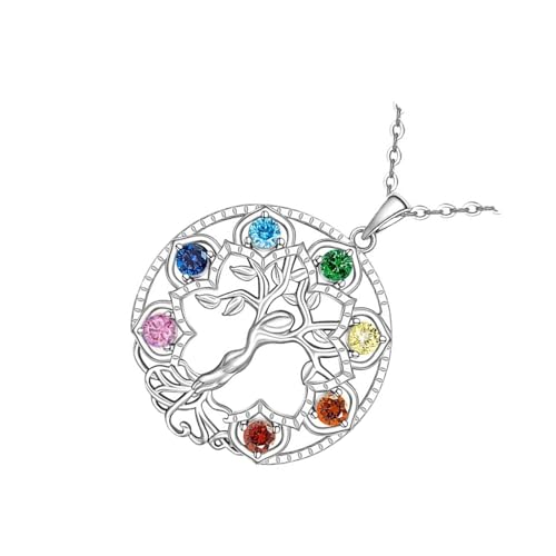Delicado collar con colgante de lunas de corazón, símbolo de árboles de la vida, cadena ajustable, joyería perfecta para el día de la madre, cumpleaños, sus árboles de la vida, One Size, como se