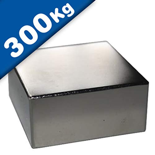Magnes prostopadłościanowy/prostopadłościan 70 x 70 x 20 mm neodymowy N45, nikiel – 300 kg – silny magnes Power/Supermagnet/magnes stały o ekstremalnej sile przyczepności, do lodówki, szklanych tablic