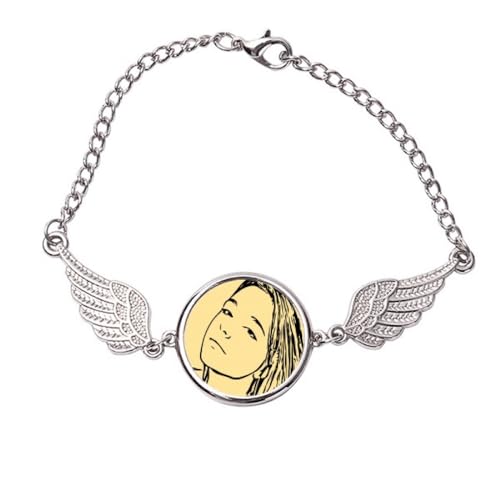no/no Simple occident - Pulsera con diseño de alas de ángel, Medium, Metal