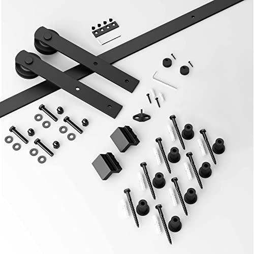 Image of SMARTSTANDARD 11ft Sliding Barn Door Hardware kit, Fit 60-66 inch W Doorpanel