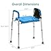 ELENKER Raised Toilet Seat with Armrests and Padded Seat, Elevated Toilet Seat for Elderly and Disabled, Adjustable Height, Blue