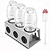 Produktbild Cutemelo Premium Flaschenhalter aus Edelstahl für SodaStream Glasflaschen mit 3er Abtropfhalter für z.B. Crystal und Pinguin und andere Glasflaschen mit Flaschenbürste und Abtropfmatte (Silber)