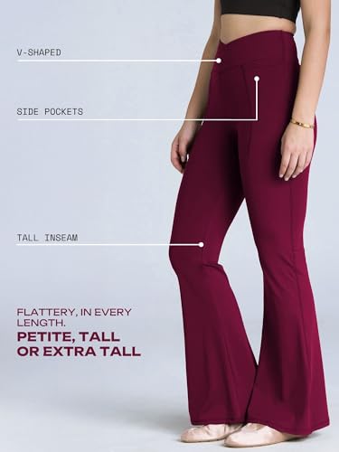 Image of CAVA Tall Hourglass Flared Leggings for Women | V-Waistband, Anti-Camel Toe Design, Tall Fit, Flared Bottoms, Deep Pockets, Sculpting Stretch Fabric