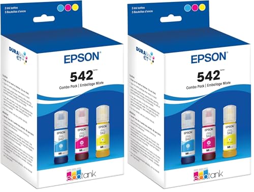Image of Epson 542 EcoTank Pro Ink Ultra-high Capacity Bottle Color Combo Pack (T542520-S) Works with ET-5150,5170,5180,5800,5850,5880,16600,16650,(Pack of 2)