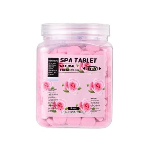 BTTEUYE Spa Foot Bath Pedicure Tablets ,Pedicure Foot Spa Supplies,Natural & Refreshing, Relieve Fatigue, Quickly Dissolve & Remove Dead Skin, Rose Fragrance, 350-Count