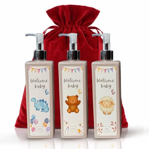 Geschenk zur Geburt - Babypflege Set mit Bath & Shower, Body Lotion & Shampoo, Geschenkset für...