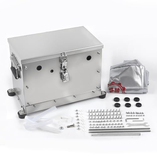 CNRAQR Aluminum Battery Box Relocation Kit Universal RV/Trailer Battery Box Outdoor With Waterproof Cover(Group 27)
