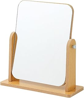 Wooden Vanity Mirror Rotating Small Tabletop ...