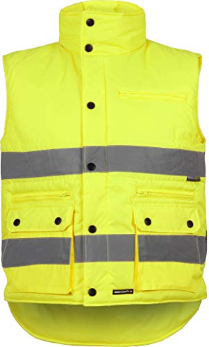Work Team Chaleco Multibolsillos de Alta Visibilidad con Cintas Reflectantes Hombre Amarillo A.V. L