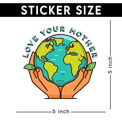 Image of Love Your Mother Earth Vinyl Waterproof Sticker Decal for Laptop Water Bottle Car Environmental Sticker 5 Inch