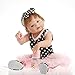 SanyDoll Reborn Baby Doll Soft Silicone 22inch 55cm Magnetic Lovely Lifelike Cute Lovely Baby Black beautiful princess dress