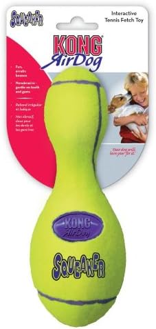 KONG Air Squeaker Bowling Pin Dog Toy, Medium, Yellow