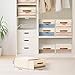 DIMJ Closet Organizers and Storage - Fabric Bins with Drawers for Closet Foldable Clothes Organizers with Clear Window, Stackable Storage Drawers for Bedroom, Living Room, 4-Pack, Beige