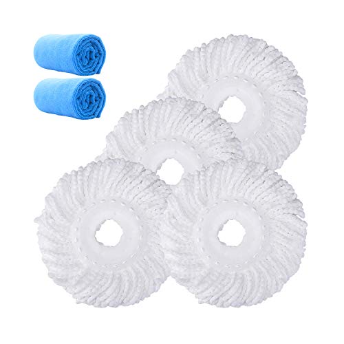 Microfiber Replacement Mop Head Refill for 360° Spin Magic Mop - Round Shape