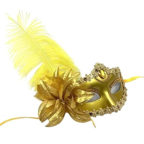 Masque de costume de carnaval confortable pour adulte en plumes