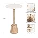 Kate and Laurel Tira Round Marble Side Table, 14 x 14 x 24, White Marble and Light Natural, Decorative Pedestal End Table for Use as a Bedroom Nightstand or Living Room Plant Stand Table