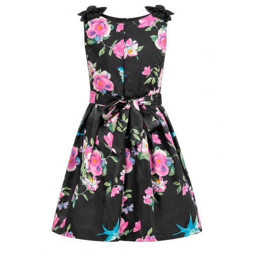 Image of Miss Lavish London Kid Dress for Girls, Shoulder Bow Printed Party Dress, Summer Dress for Girls, Kids Printed Dress for Birthday, Vacation, Wedding & Festival Girls Dresses