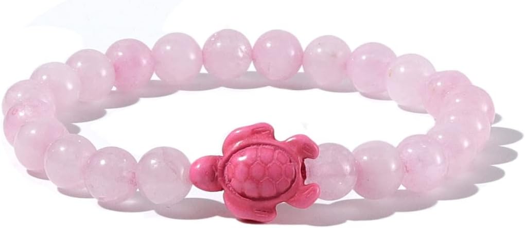 Caiyao 8mm Sea Turtles Beads Bracelet Turquoise Natutal Stone Elastic Stretch Bracelet for Women Men - Image 2