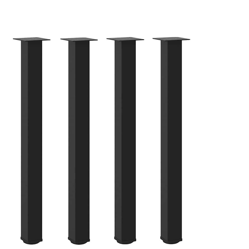 Juego de 4 patas para mesa de bar, color negro, 90 – 92 cm, acero recubierto de polvo, ajustables, con patas niveladoras para mesa alta, muebles, patas robustas, duraderas, modernas