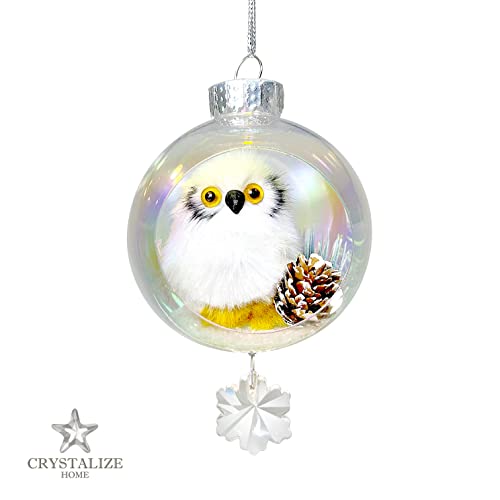 Crystal Birthday Gifts Christmas Ornaments For Christmas Décor For Women, Mom, Dad, Grandma, Grandpa, Kids Sister & Friend - Thinking Of You(White Owl) #TOP4