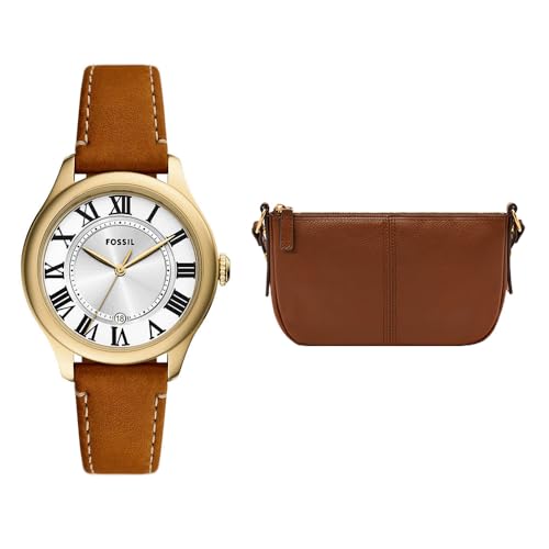 Montre en cuir marron Fossil et sac femme pour vos sorties urbaines