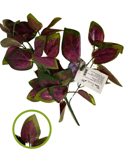KINDU - Pick de Folhagem Artificial Coleus - 33cm com 7 Galhos e 42 Folhas
