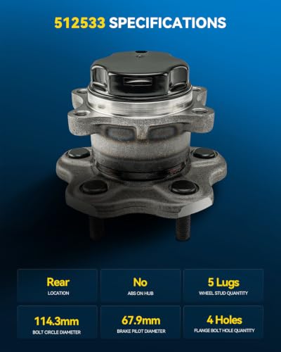 Image of PHILTOP 512533 2 x Rear Wheel Bearing Hub Assembly for Nissan NV200