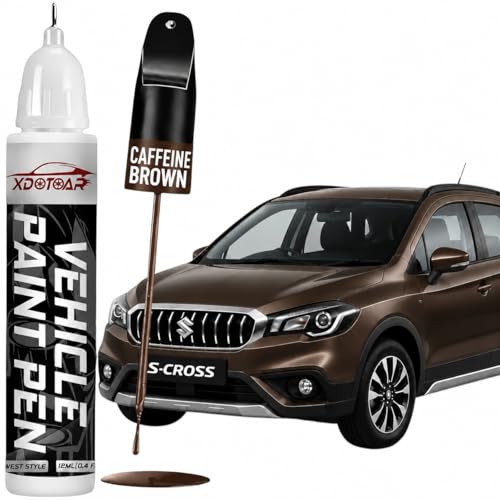 Image of XDOTOAR Car Touch Up Paint Pen for Maruti Suzuki S-Cross Caffeine Brown (ZTN) | Factory Color Matched 2K Paint Technology | Car Scratch Remover & Paint Chip Repair | Quick Dry Formula | Rust Protection | 18ml