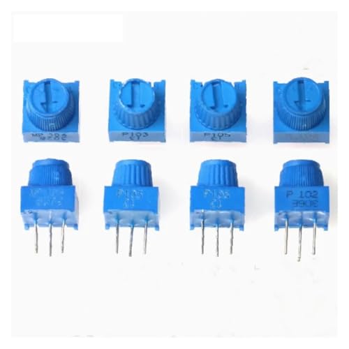 Trimming Potentiometer 50PCS 3386P-1-103 10K 1k 2k 5k 10k 20k 1/2W PC Pins Through Hole Trimmer Potentiometer Cermet 1 Turn Top Adjustment(10K Ohm)