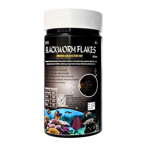 Image of MAF Fish Food Blackworm Flakes 50 Gram for All Marine and Freshwater Fishes,All Life Stages