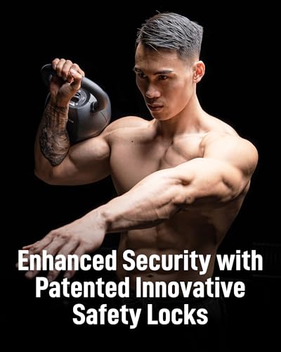 Image of BYZOOM FITNESS Pure Series Adjustable Kettlebell 30 /40 /50LB - 5-IN-1 Weight Change, Patented Quick-Change Machenism, Ergonomic Curved Handle for Home Gym, Strength Training, HIIT, White OR Black