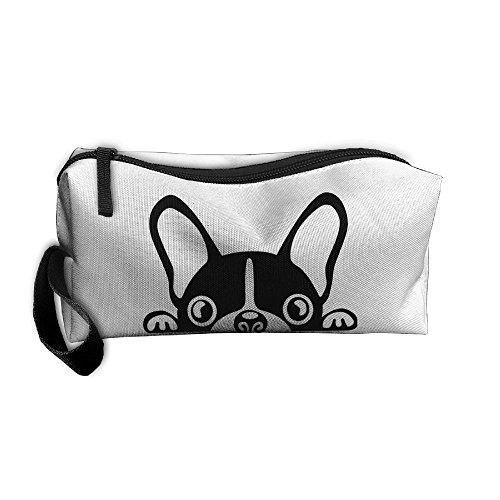 4ME4U Cute Baby French Bulldog Gift Portable Storage Pouch Travel Makeup Bag Oxford Cloth Kit Organizer For Sewing Medicine Comestic Fashion Pencil Pen Case