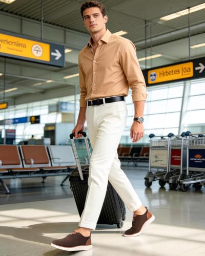 Image of VILOCY Men's Casual Dress Sneakers Lace-Up Oxfords Business Mesh Breathable Walking Shoes Tennis Comfortable