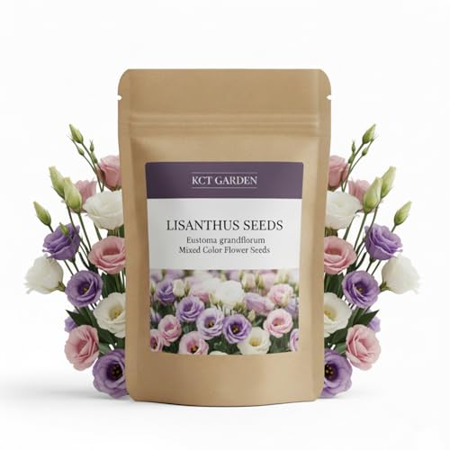 1000 Lisianthus Seeds for Planting Mixed Color Eustoma Flower Seeds Thornless Rose Seed Non-GMO Eustoma Grandiflorum Perennial Garden Indoor Blooms