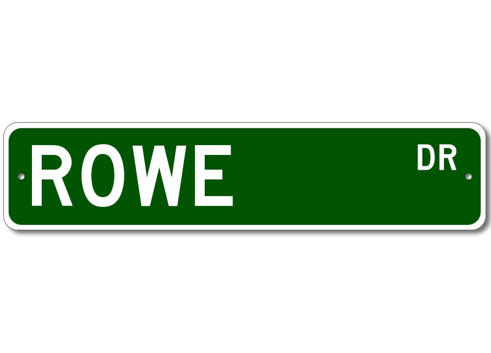 peiyeety Vintage Metal Tin Sign Decorative Wall Art Rowe Dr Themed Street Sign, Rustic Style, Durable Waterproof Rustproof, For Home, Personalized Decor, Entryway, Easy To Mount, 4x16 Inch
