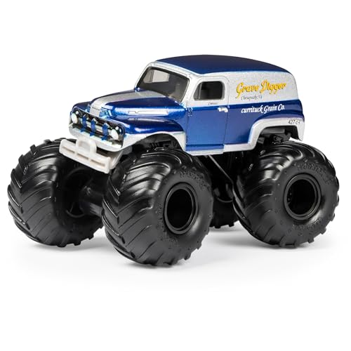 Monster Jam Grave Digger Monster Truck 5pc Value Pack: 1:64 Scale Retro Die-Cast Gift Set with Iconic Models (1982-2005) Chrome Rims and BKT Tires - Authentic Collectible for Fans & Birthday Parties