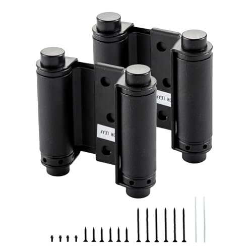 HOME MASTER HARDWARE 3 Double Action Spring Door Hinge Self Closing Door Swing Hinge with Screws for Saloon Bar Pub Swinging Cafe Doors Matte Black 2 Pack