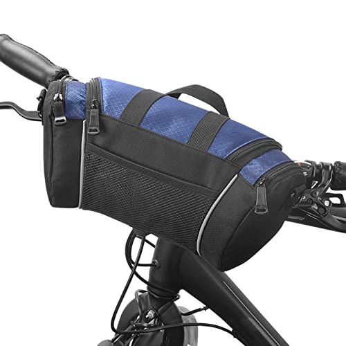 Heroneo Mtb Handlebar Bag, Bike Front Handlebar Bag, Waterproof Outdoor Bike Front Frame Storage Bag, Mtb Accessory Bag 5L Black (Dark Blue) #TOP2