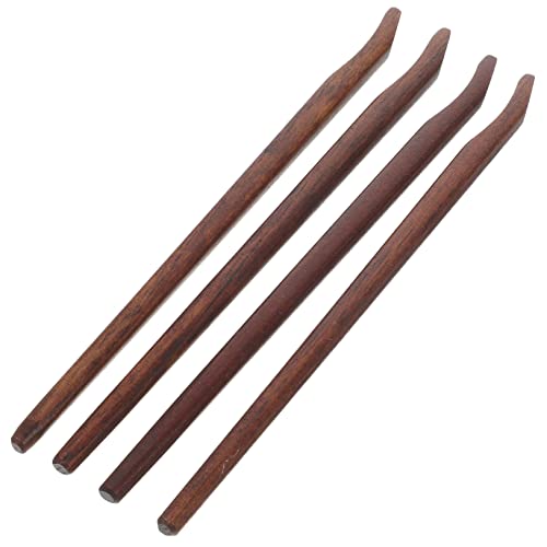 MUCKLILY 4pcs Wooden Coffee Stirrers Multipurpose Stirring Sticks for Coffee Tea and Cocktails Easy to Use and Carry Creative Design for Enjoyable Drinking Experience