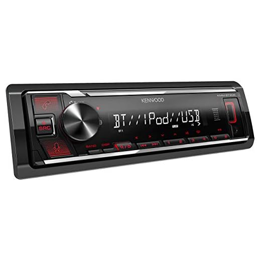 Radio con Bluetooth para Coche con Entrada USB y Aux, Compatible con Spotify App Link - Autorradio 1 DIN Extraíble con Equipo de Musica Sintonizador FM/Am, Micrófono y Ecualizador - KENWOOD KMM-BT206