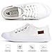 JENN ARDOR Women's White Canvas Sneaker Slip-ons Loafers Shoes for Womens Fashion Casual Canvas Round Toe Soft Comfortable Walking Flats Size 7.5