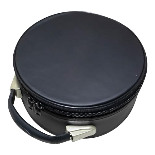 UK EMPIRE GROUP Masonic Crown Cap Case Black Leather, Freemason Hat Storage Carrying Box