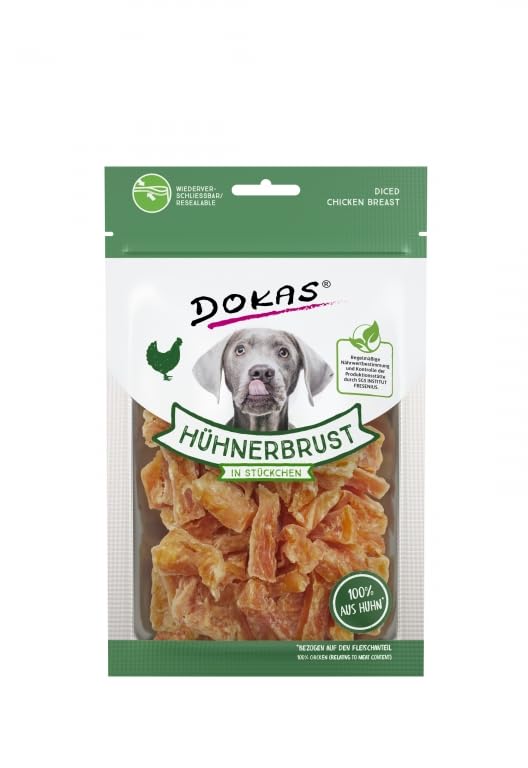Dokas Naturalne przekąski kawałki piersi kurczaka dla psa 10 x 70 Gr